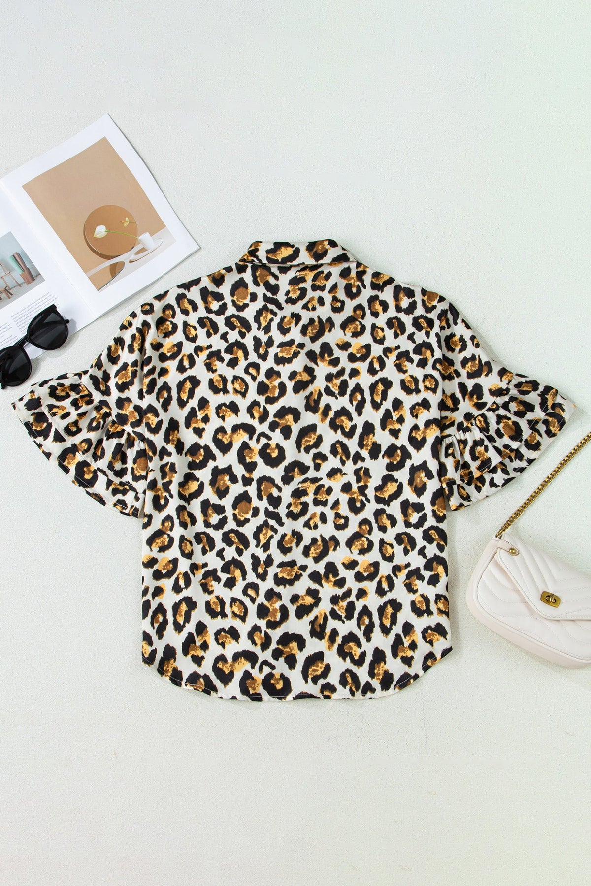 Untamed Charm Leopard Ruffle Blouse