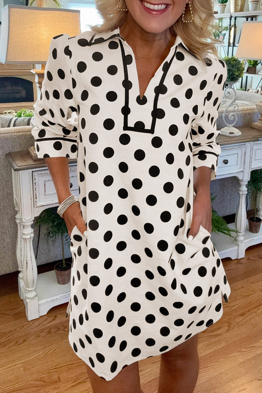 Magnolia Dot Contrast Mini Dress