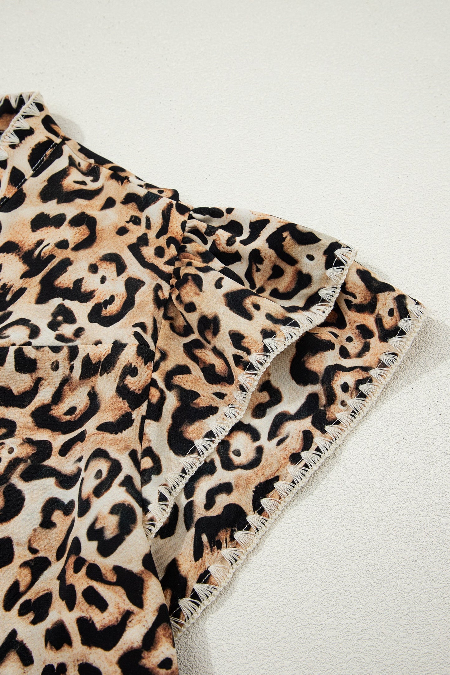 Untamed Charm Leopard Ruffle Blouse