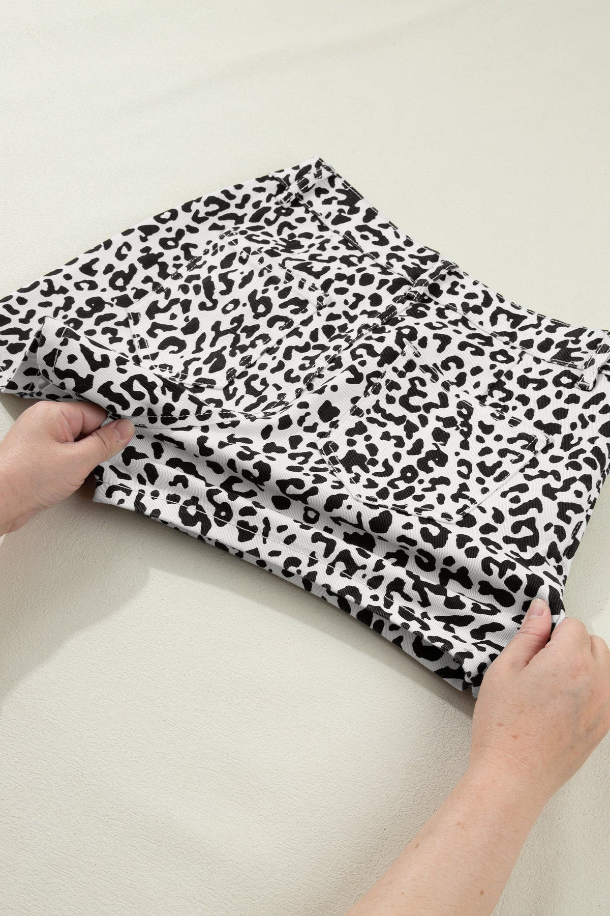 Wild Side Leopard Denim Skort