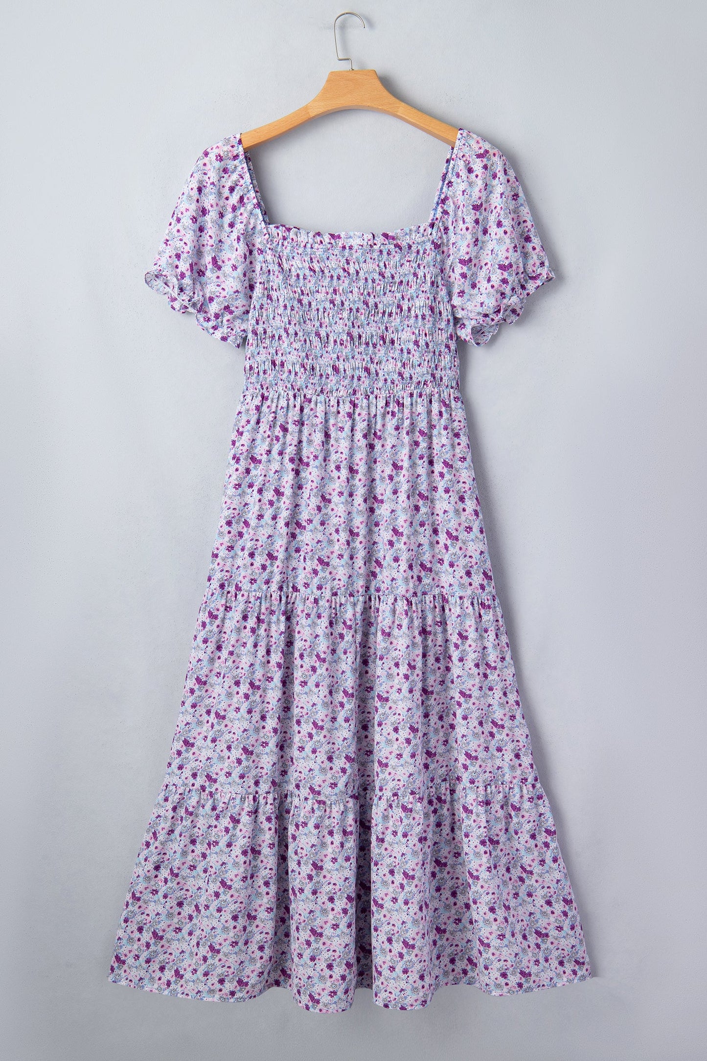 Lavender Fields Smocked Floral Maxi Dress