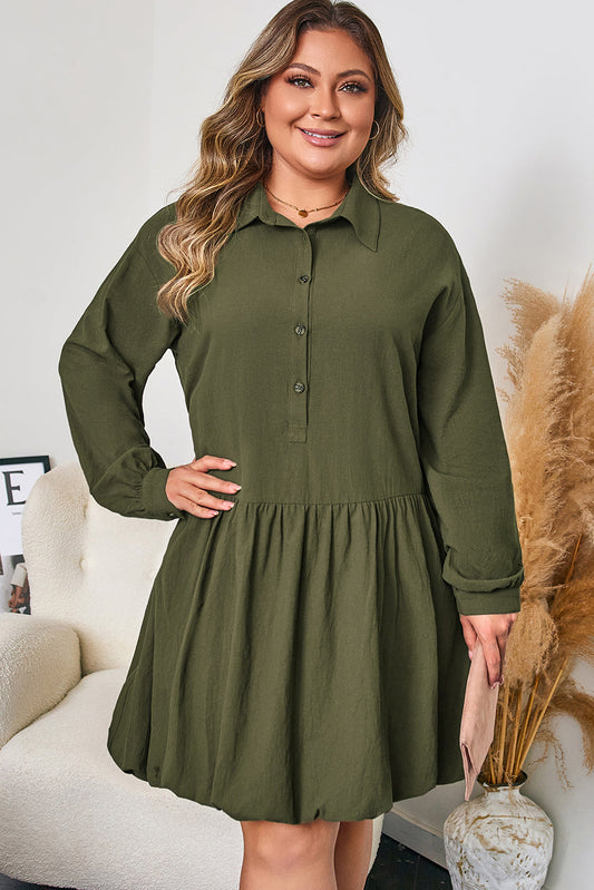 Willow Creek Olive Ruffle Dress
