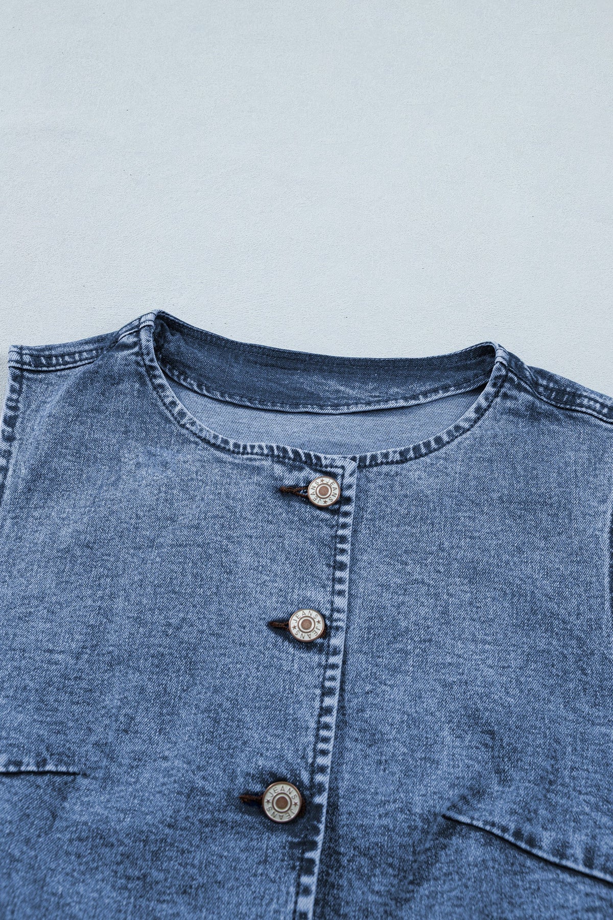 High Plains Denim Button-Front Vest