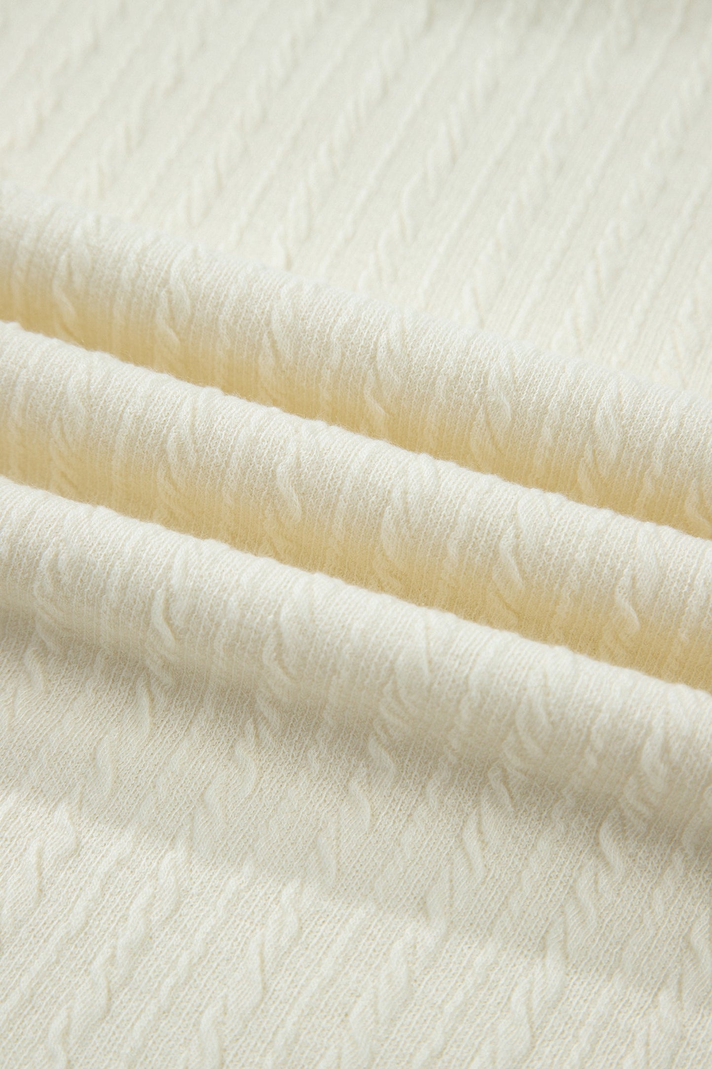 Prairie Cream Cable Knit V-Neck Top