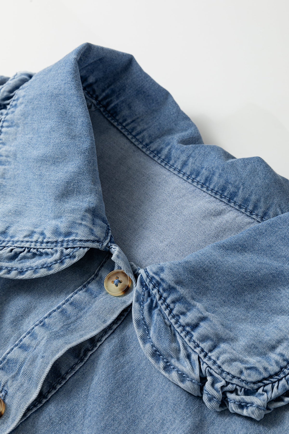 Blue Belle Ruffle Denim Shirt
