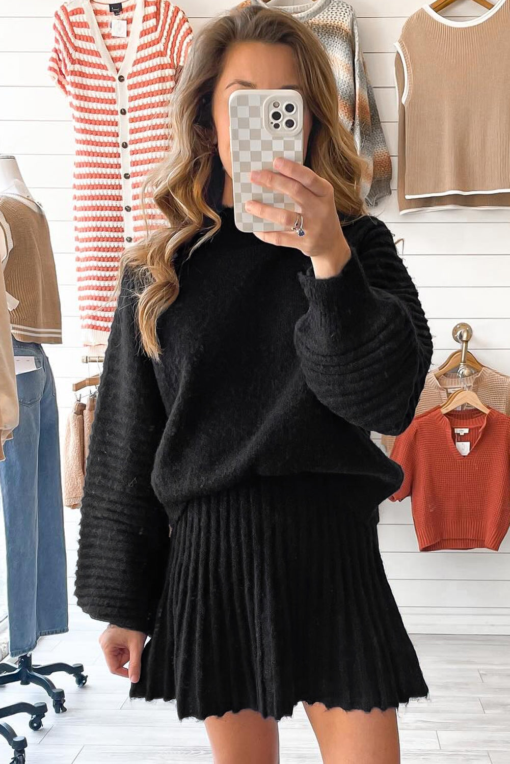 The Aspen Pleated Sweater Set