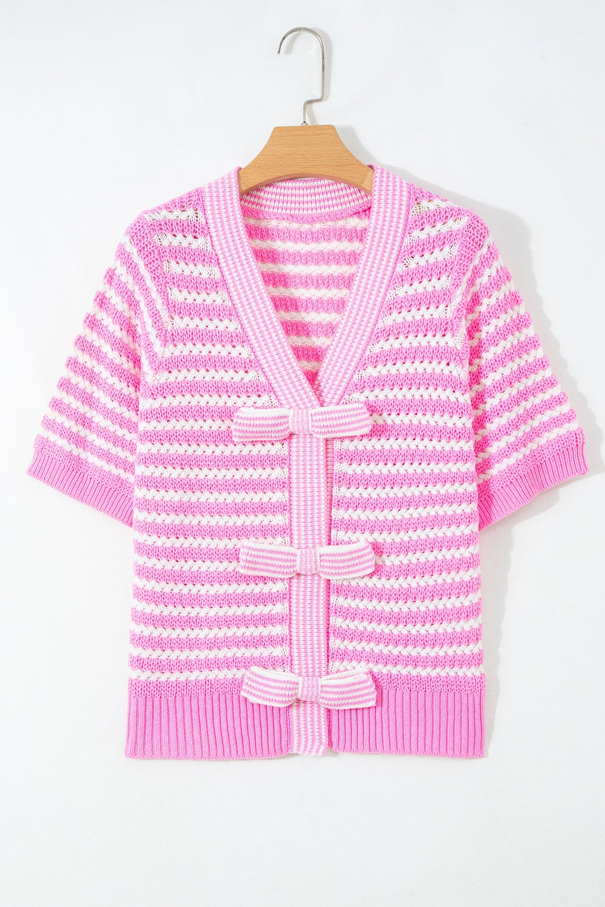 Darling Stripe Bow Tie Knit Top