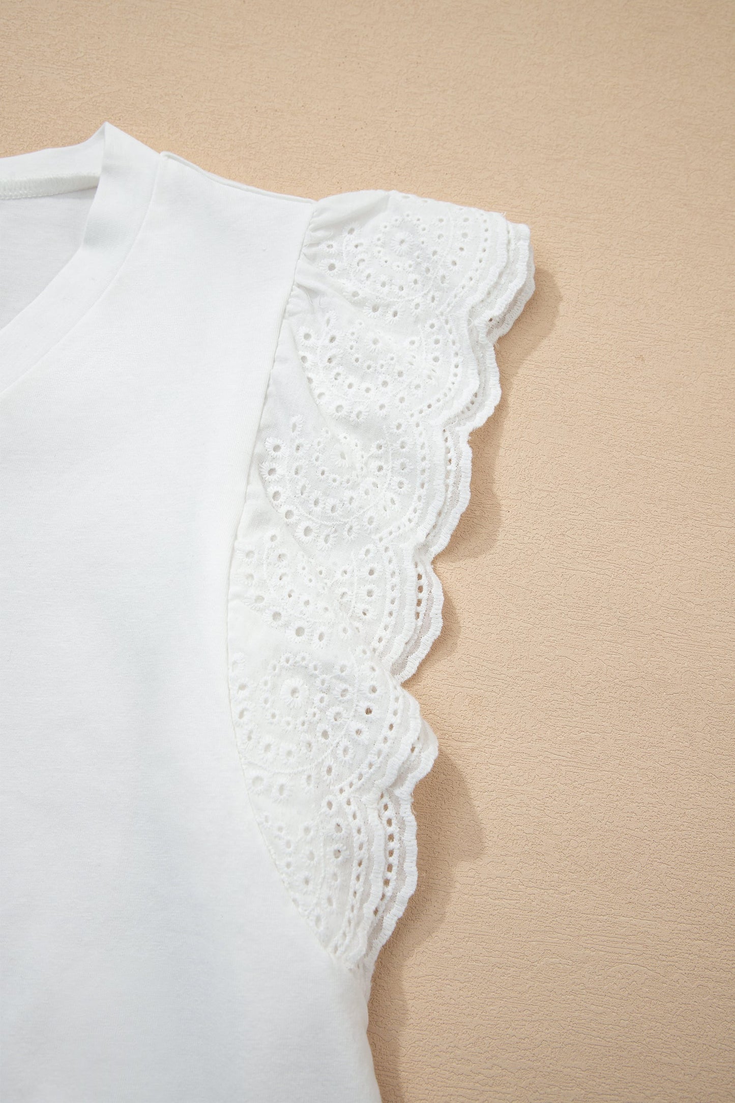 Sweet Magnolia Eyelet Sleeve Tee
