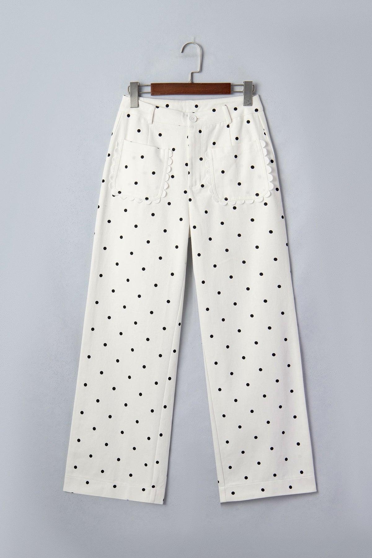 Prairie Dot Scalloped Wide Leg Jeans