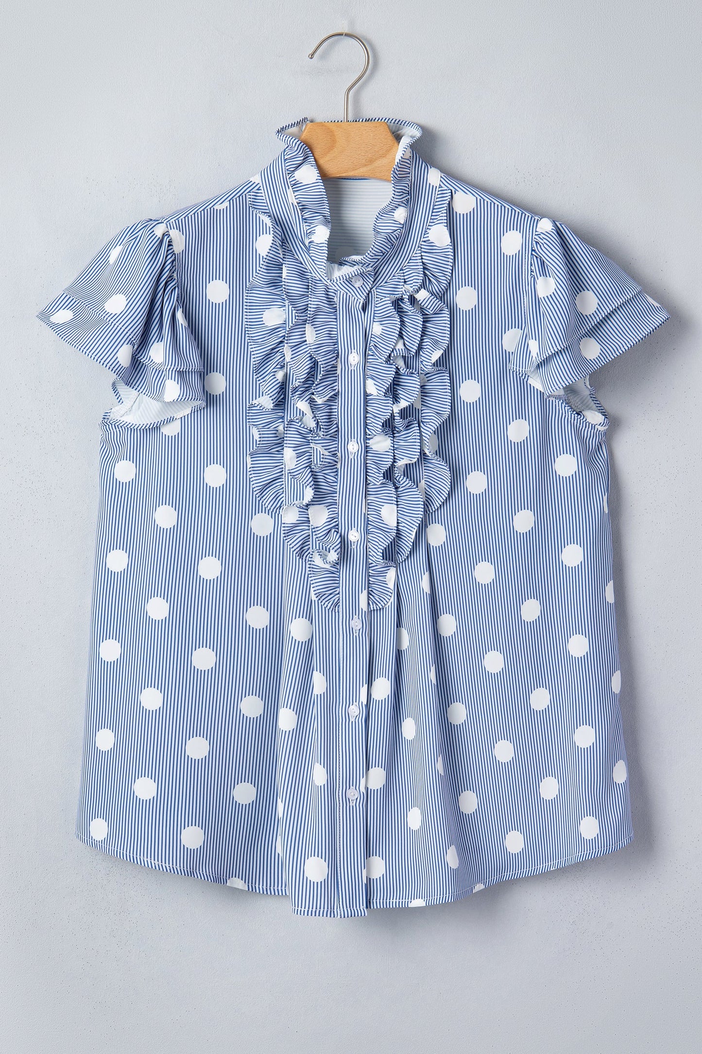 Bluebell Ruffle Polka Dot Stripe Blouse