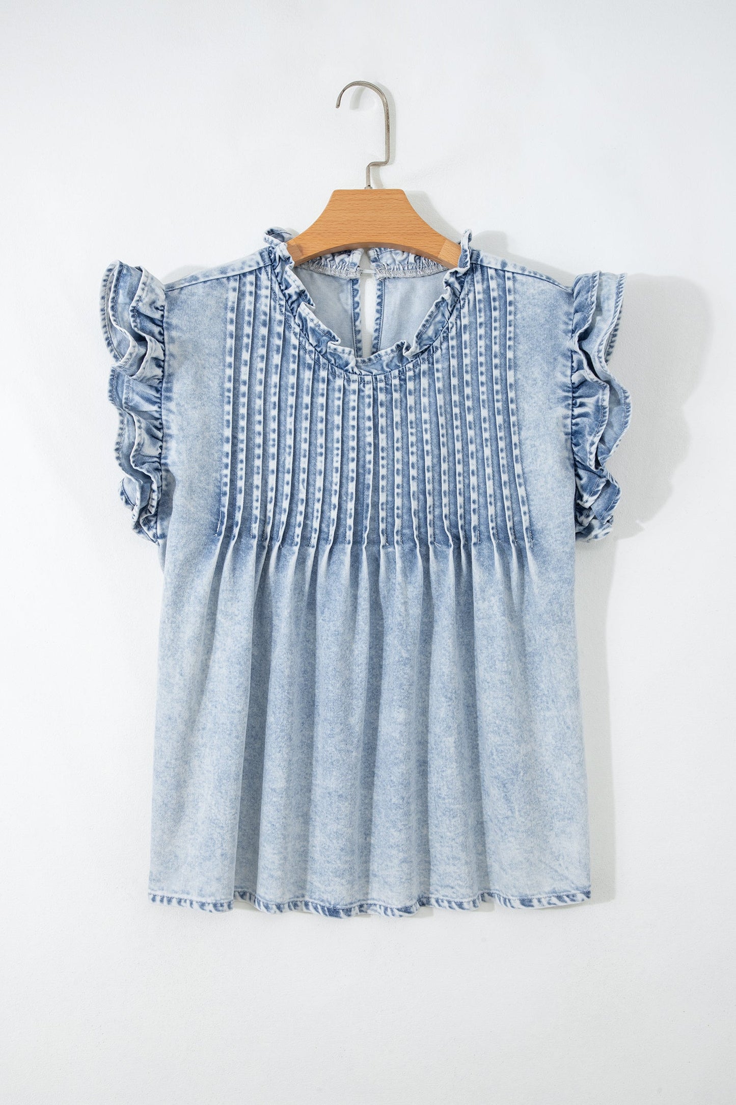 Blue Ridge Ruffle Denim Top