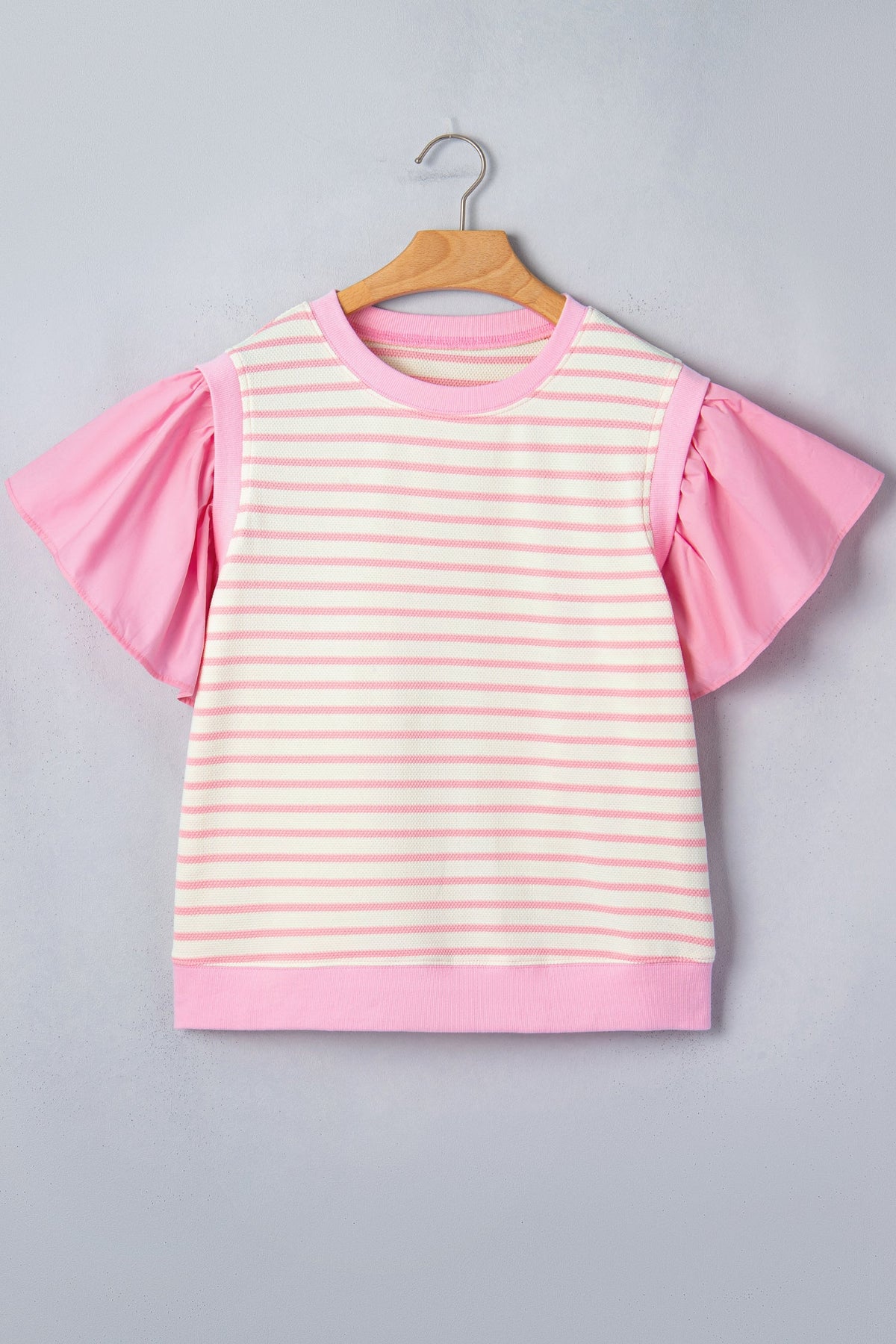 Pink Prairie Stripe Ruffle Top
