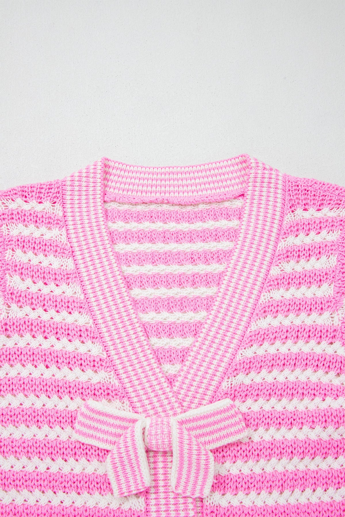 Darling Stripe Bow Tie Knit Top