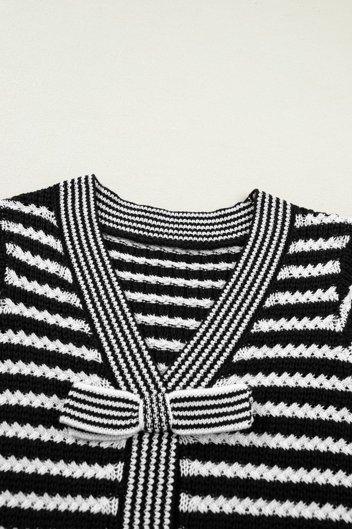 Darling Stripe Bow Tie Knit Top