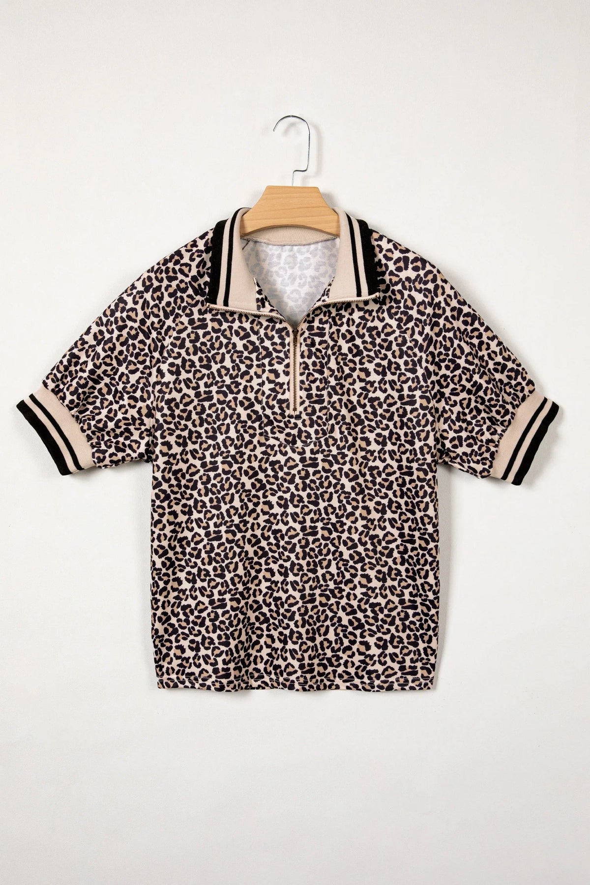 Wild Side Half-Zip Leopard Top