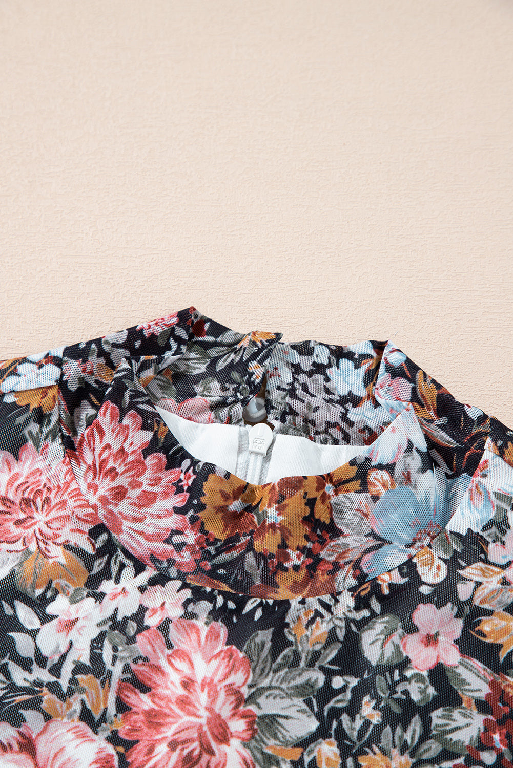 Wild Rose Floral Mock Neck Midi Dress