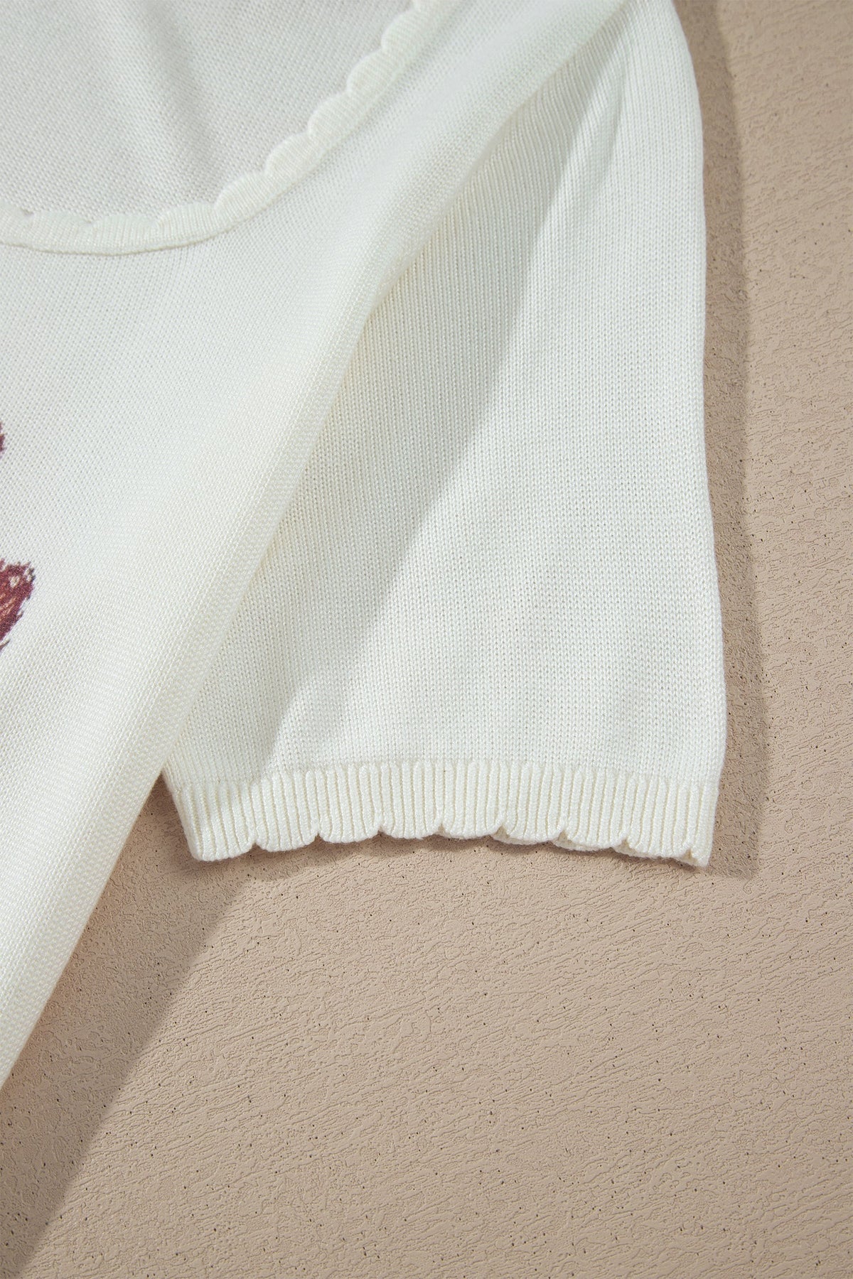 Prairie Rose Scalloped Knit Top