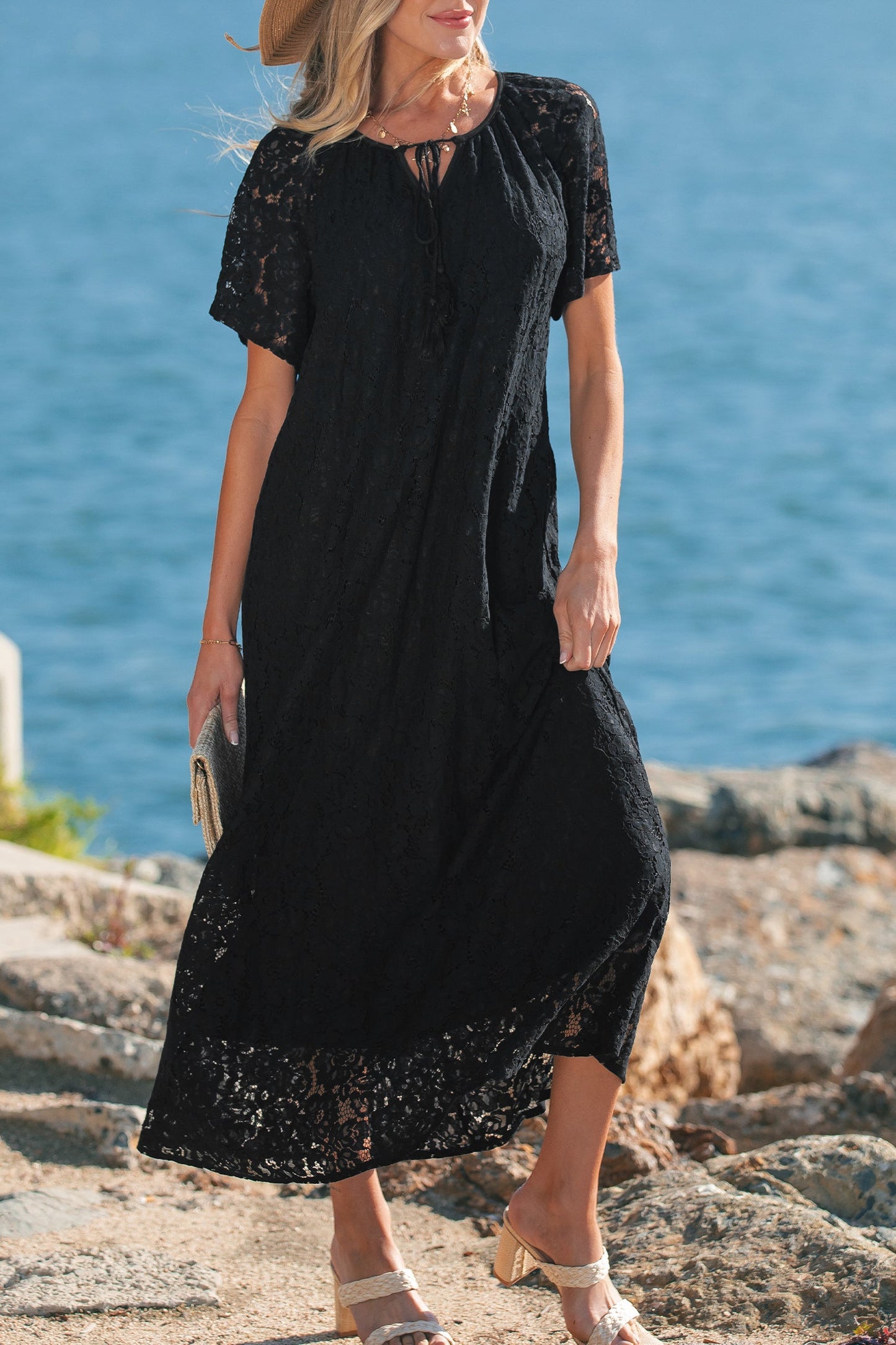 The Midnight Romance Lace Maxi Dress
