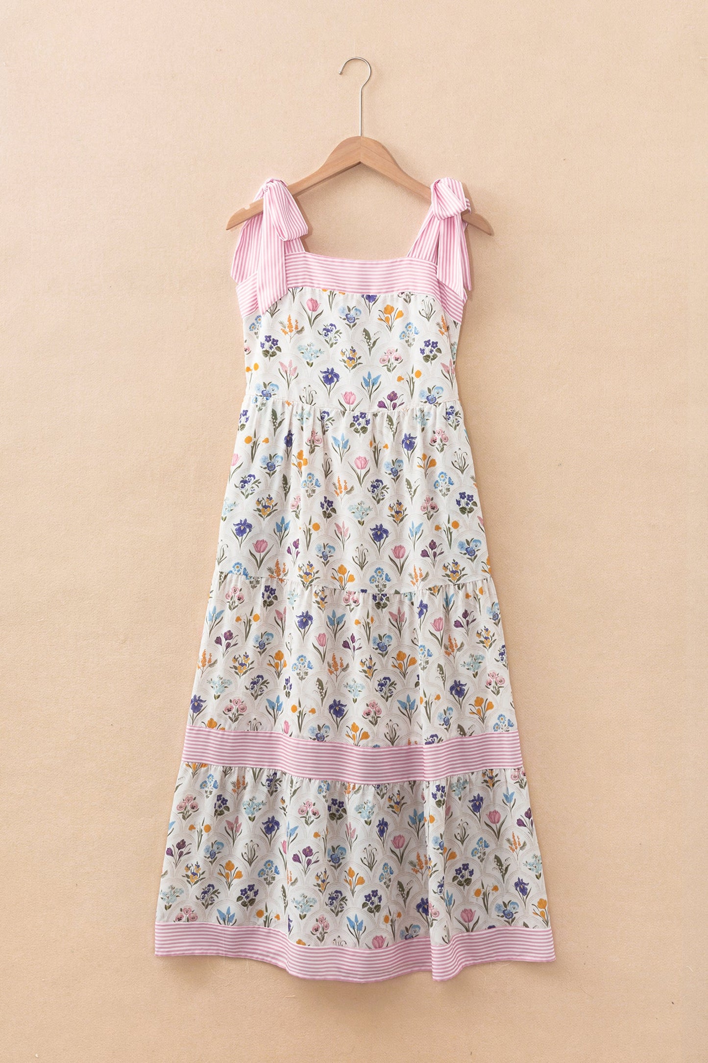 Meadow & Blush Tie-Strap Maxi Dress