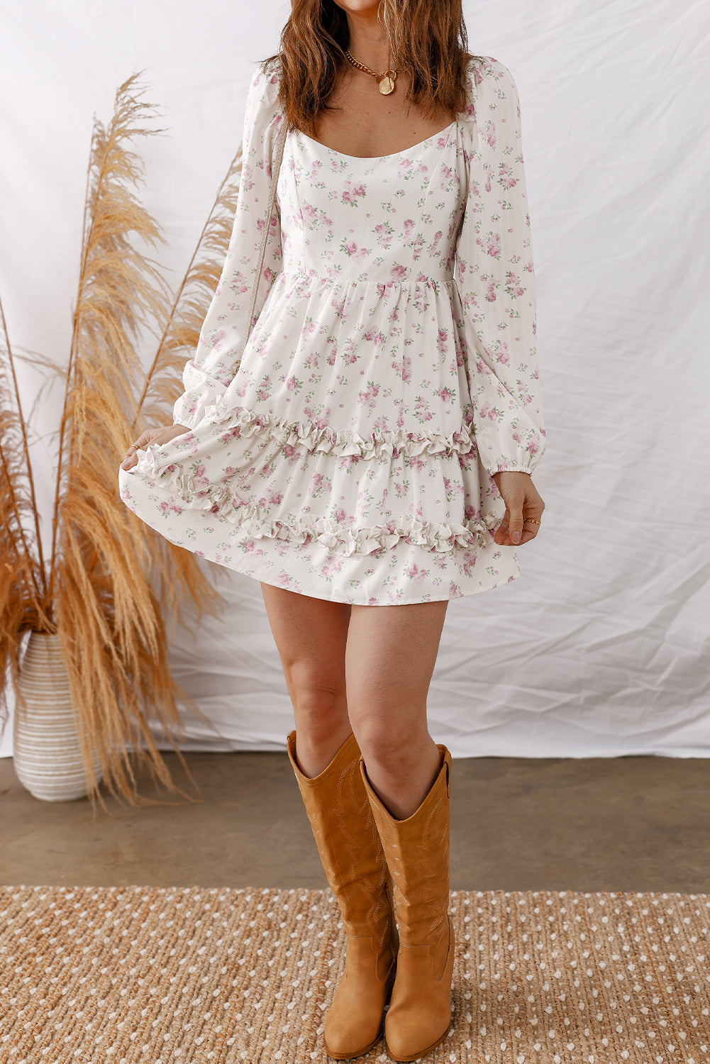 Wildflower Romance Ruffle Mini Dress