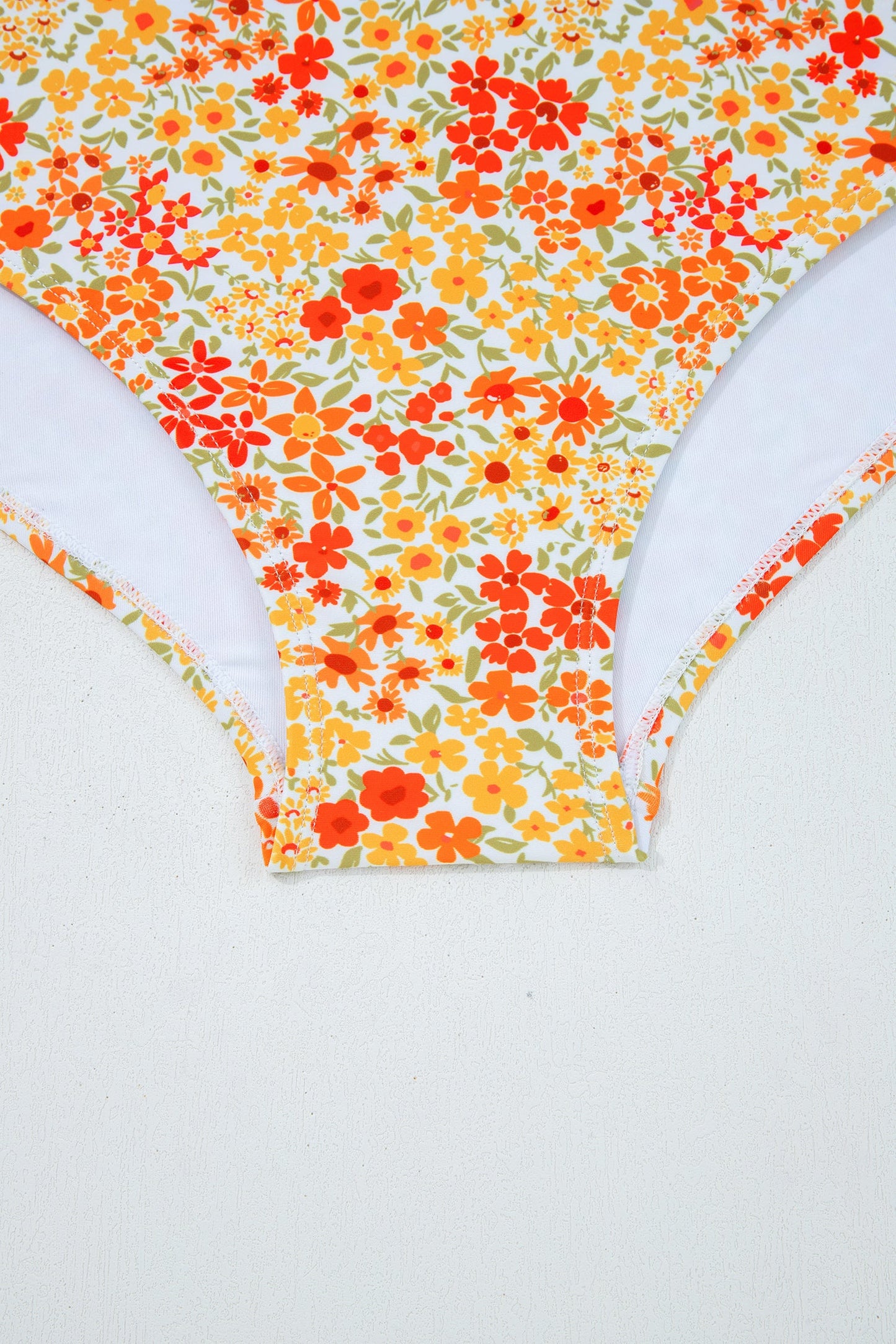 Golden Bloom Ruffle One-Piece Swimsuit