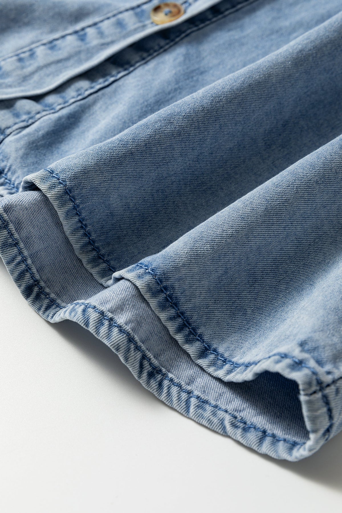 Blue Belle Ruffle Denim Shirt