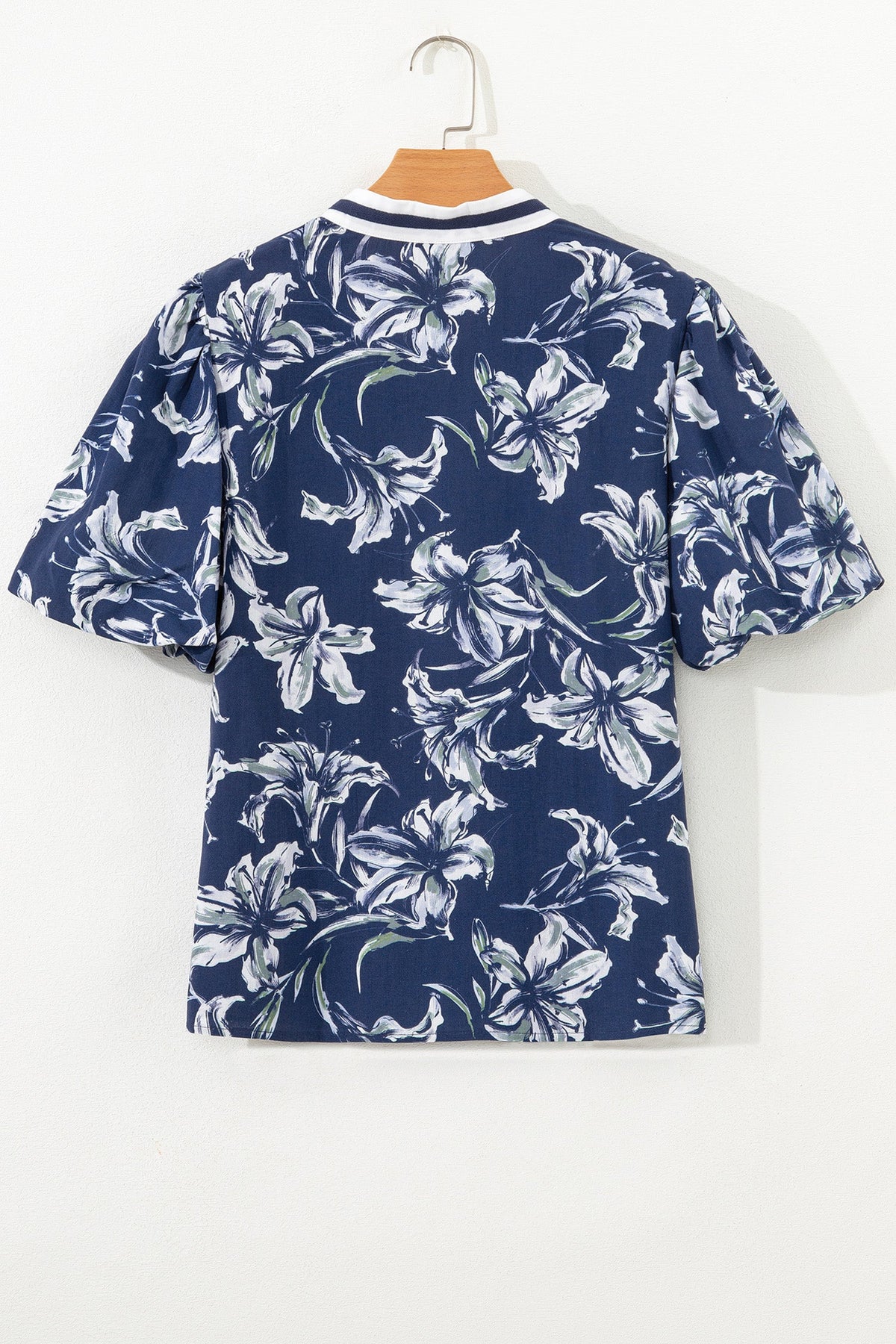 Bluebonnet Stripe-Trim Blouse
