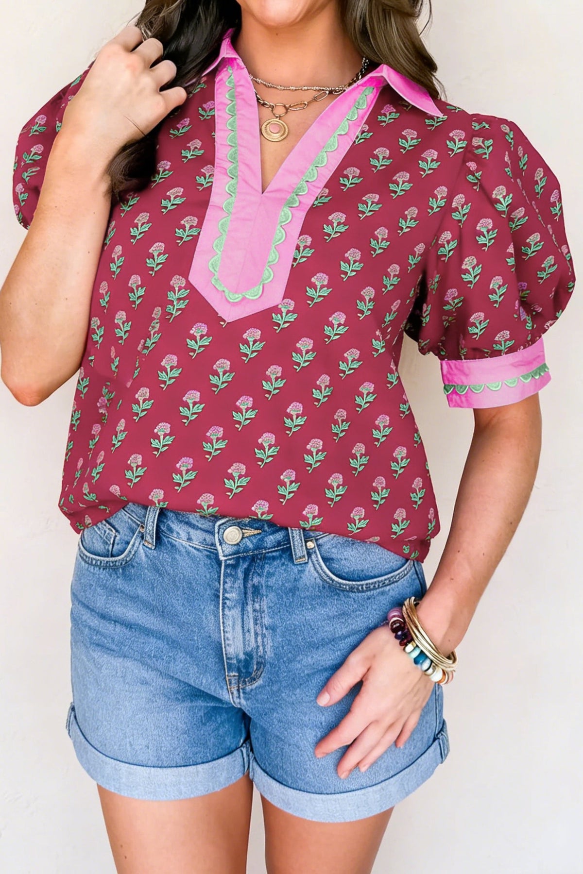 Berry Belle Floral Blouse