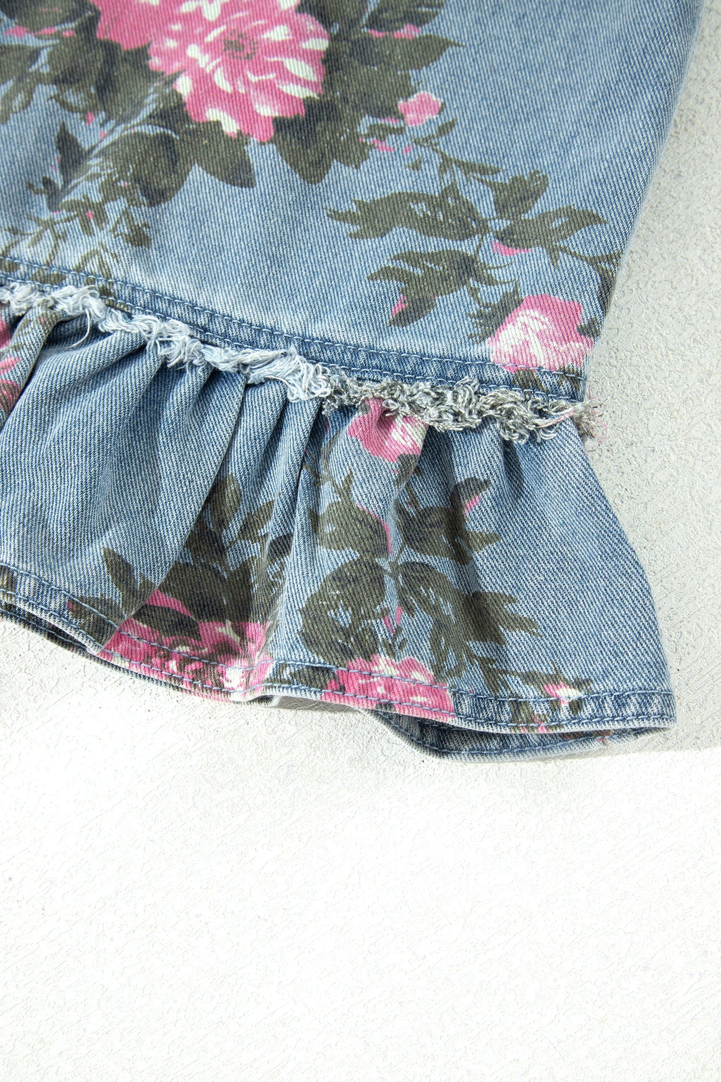 Wildflower Ruffle Denim Jacket