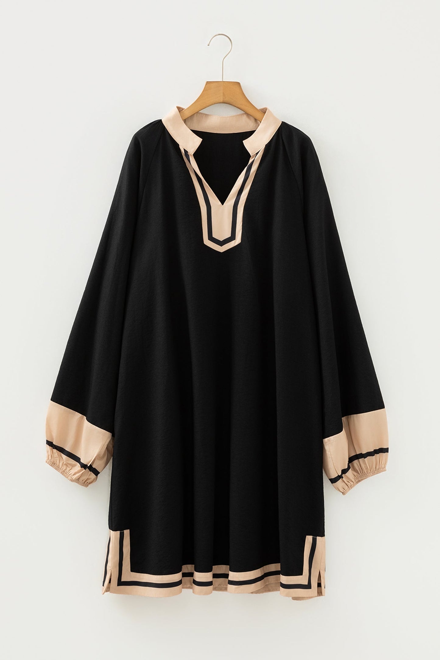 Black Mesa Contrast Trim Dress
