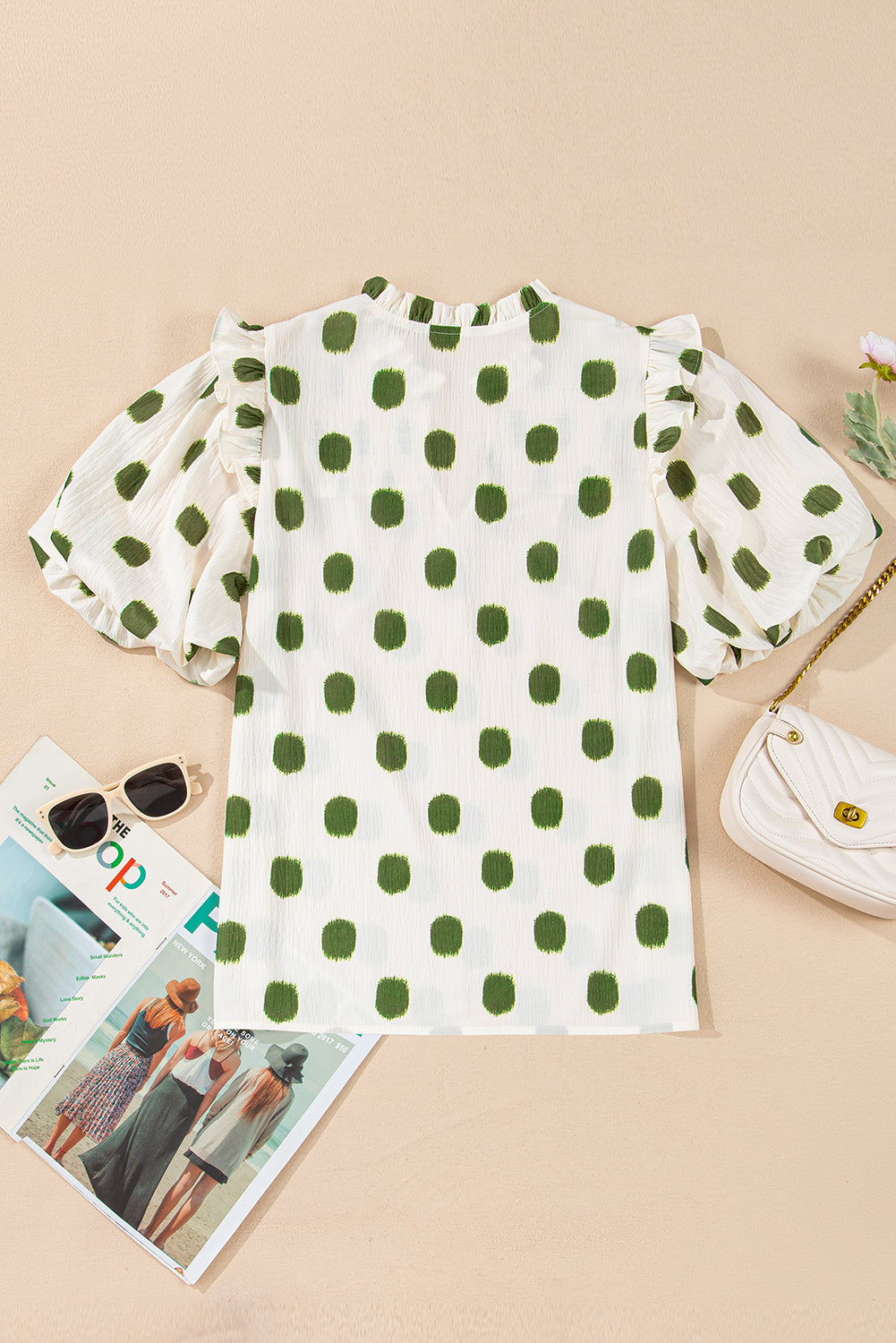Darlin' Dots Balloon Sleeve Blouse