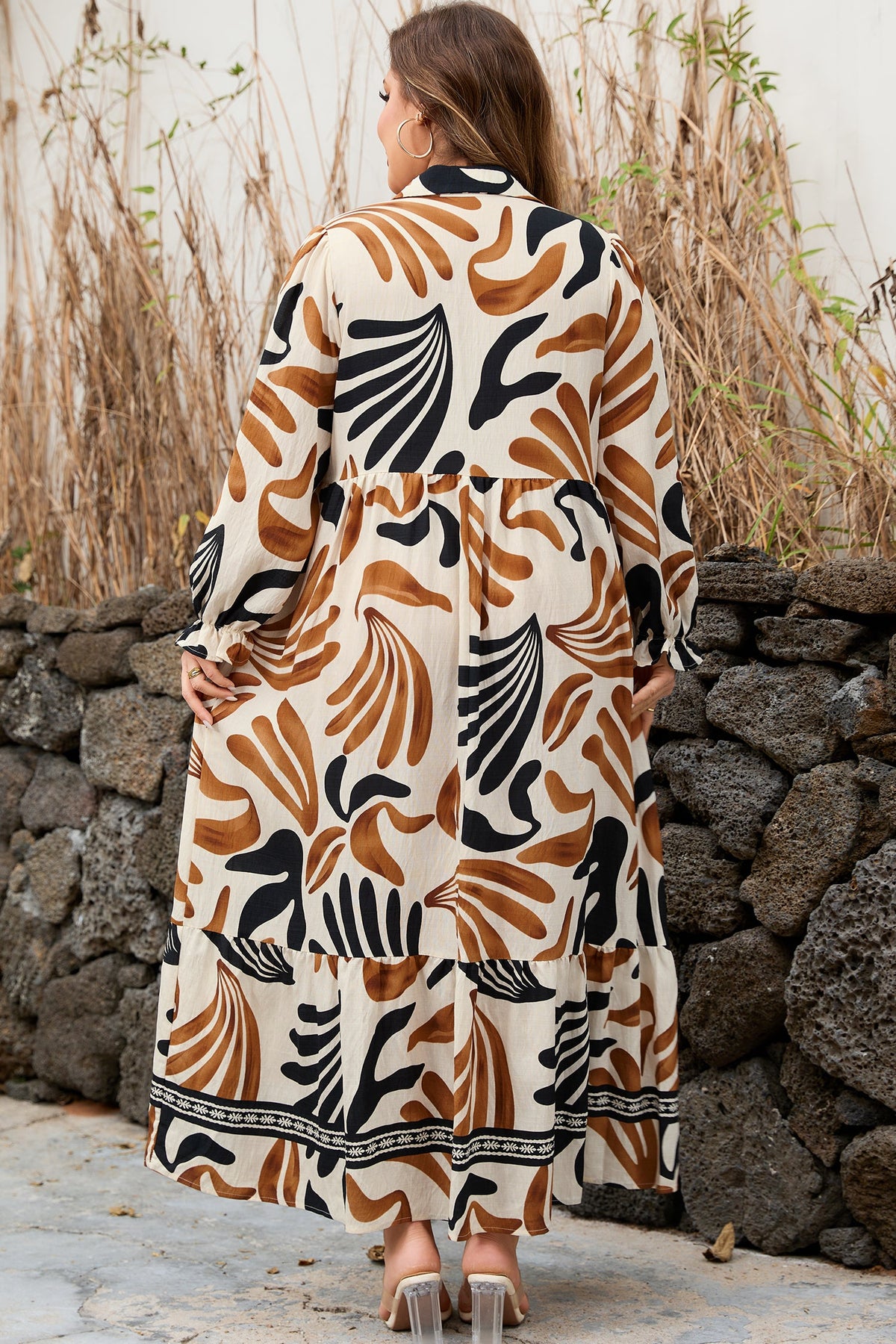 Canyon Bloom Abstract Maxi Dress