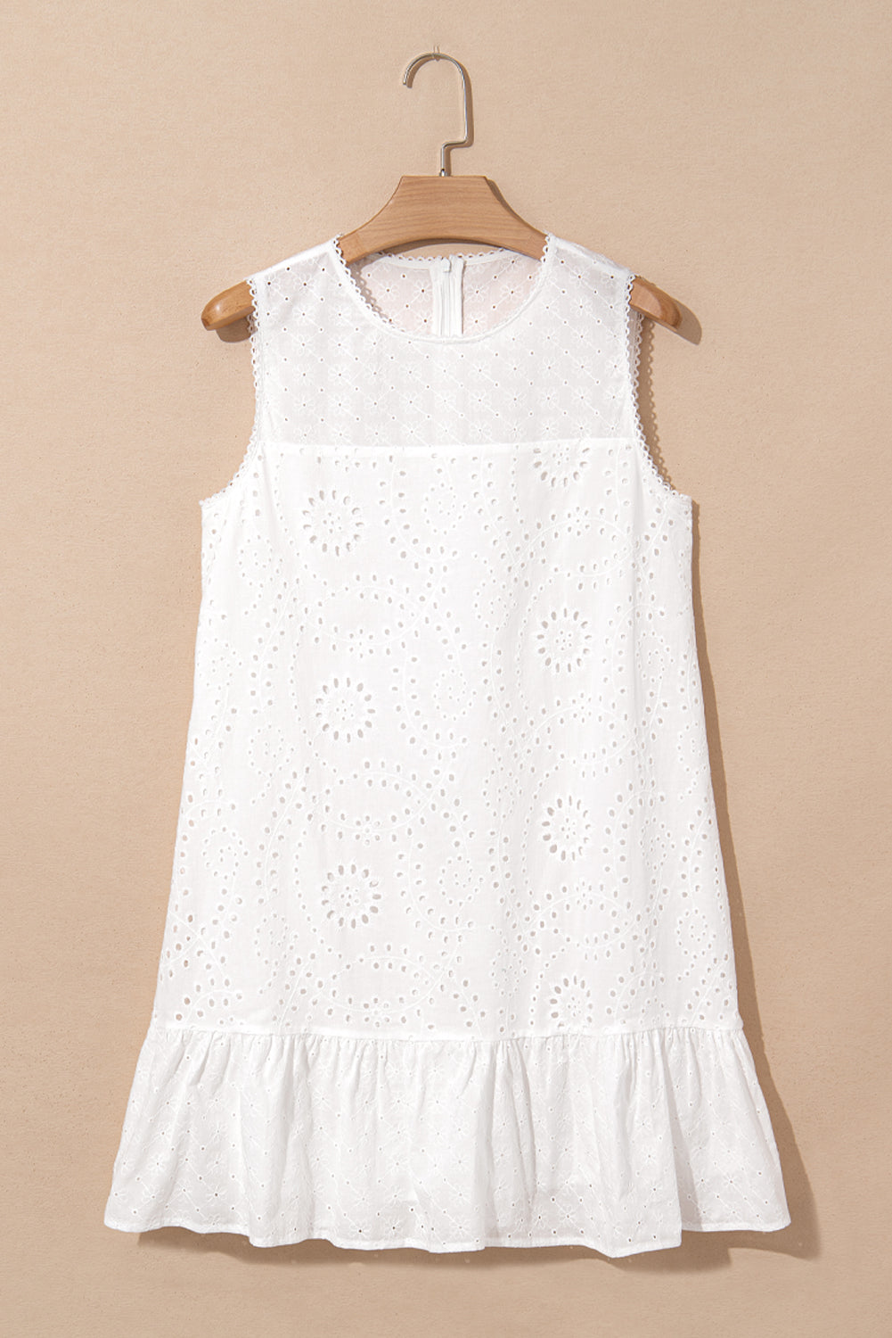 White Willow Eyelet Ruffle Dress