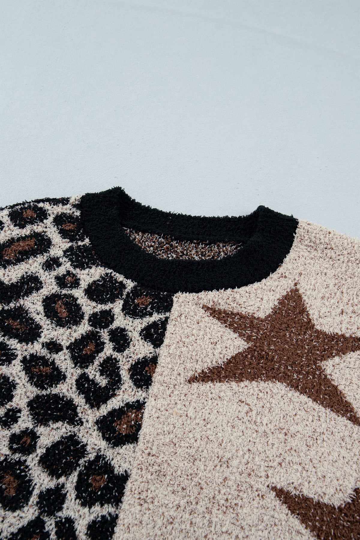 The Wild Star Leopard Patchwork Sweater