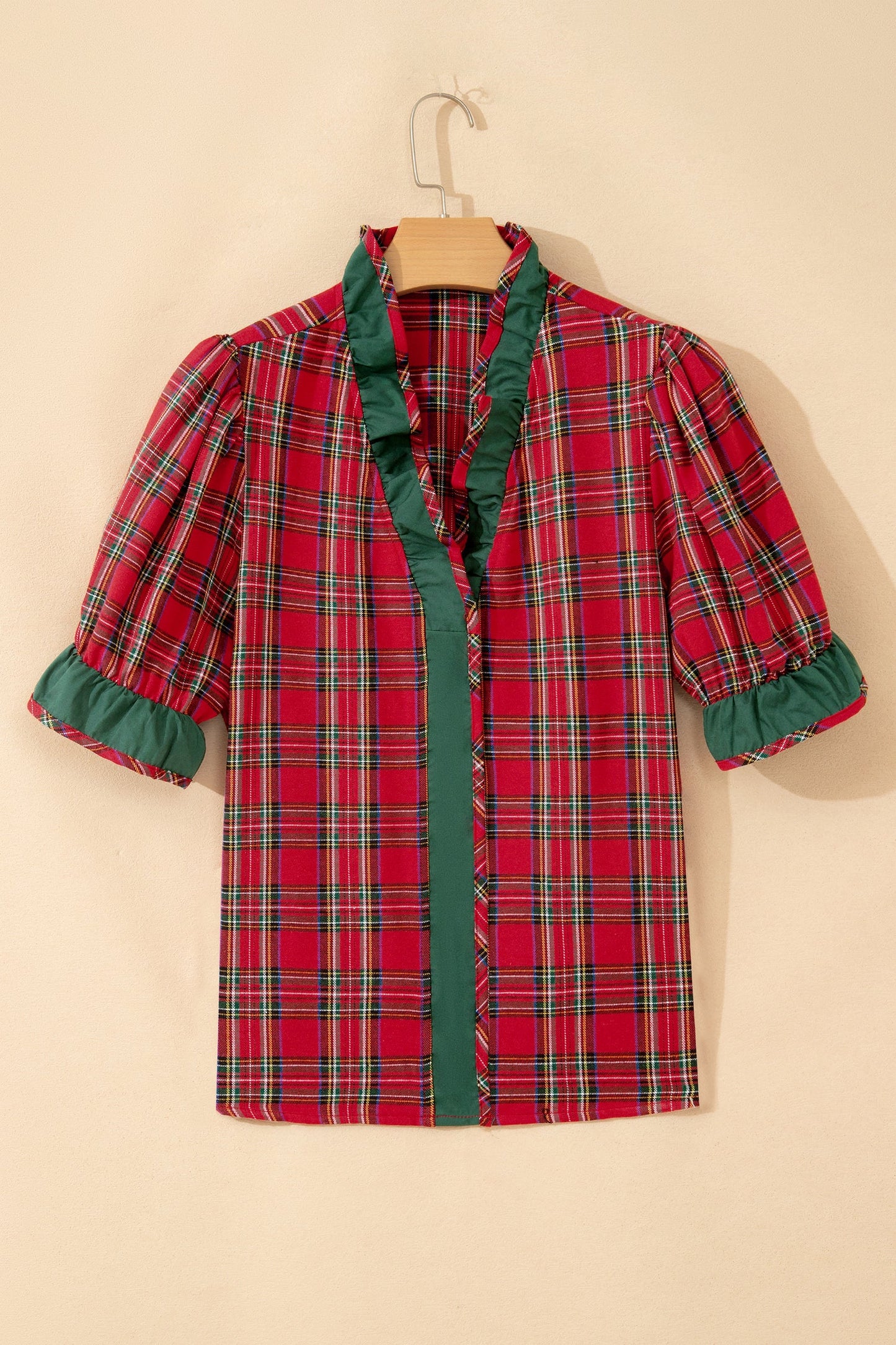 The Holly Belle Plaid Ruffle Blouse