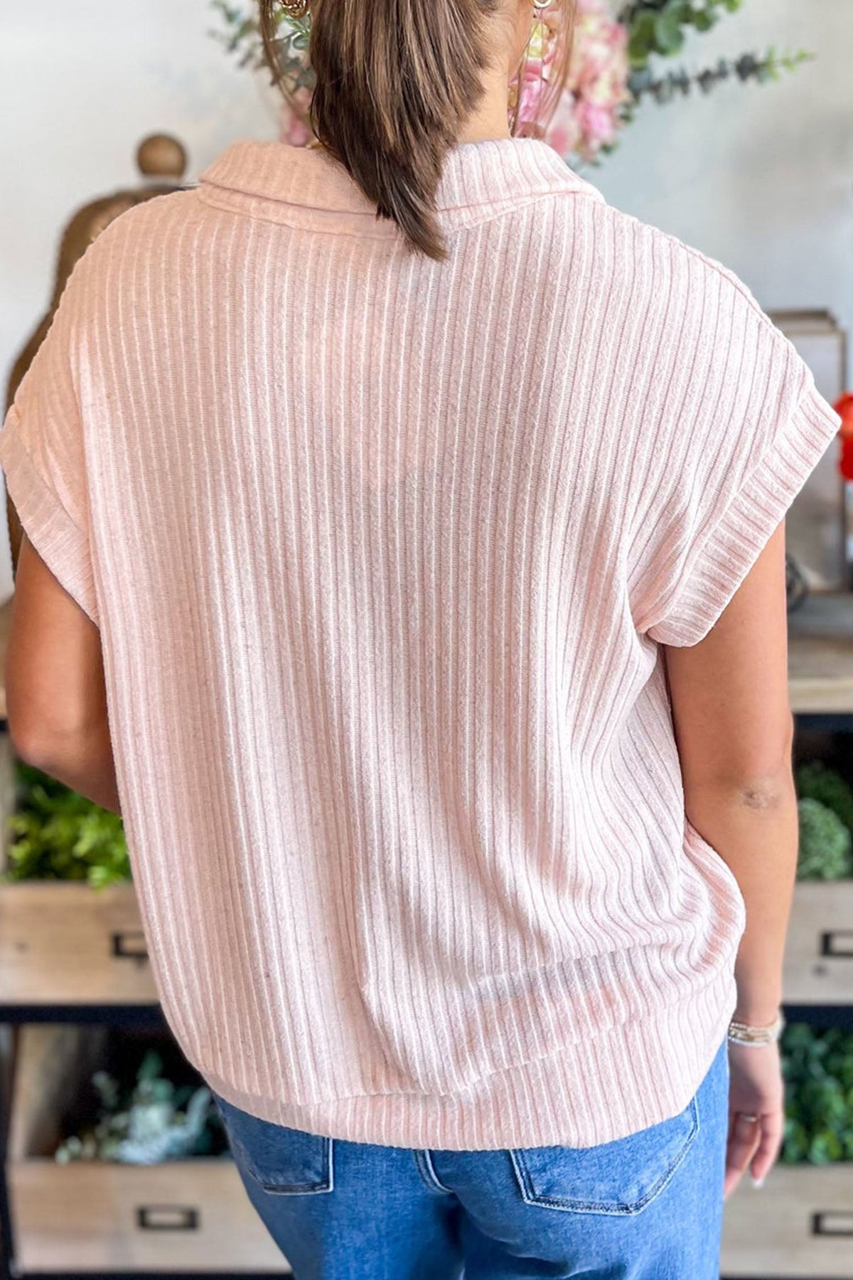 Easy Days Ribbed Collared Tee