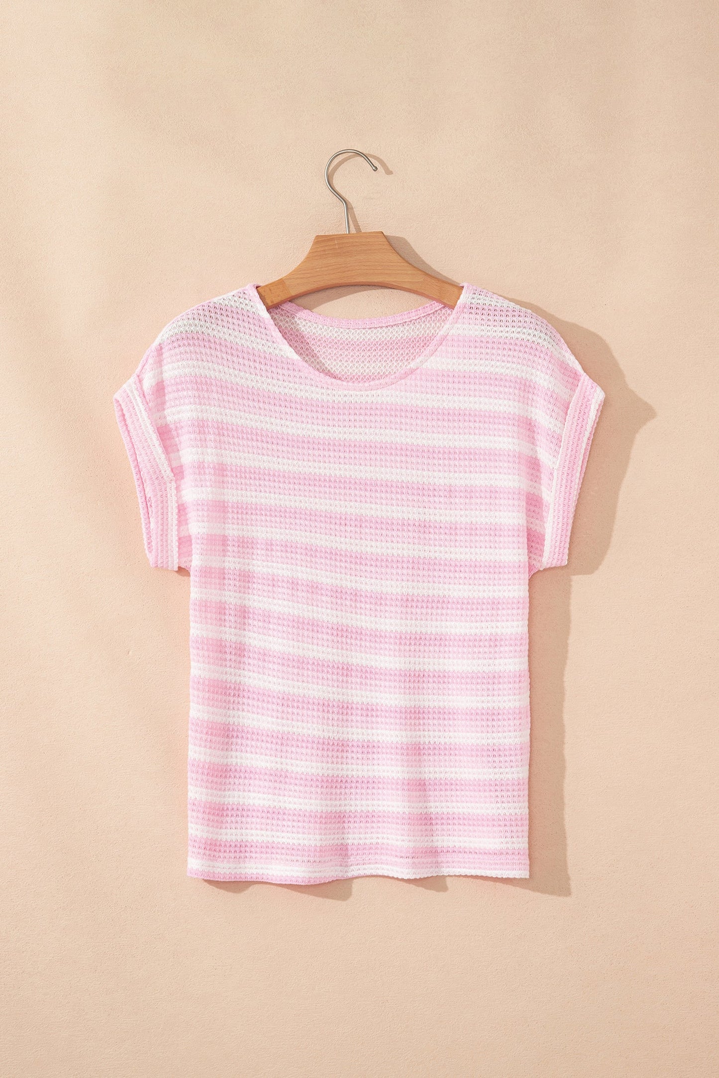 Pretty in Pink Waffle Knit Tee