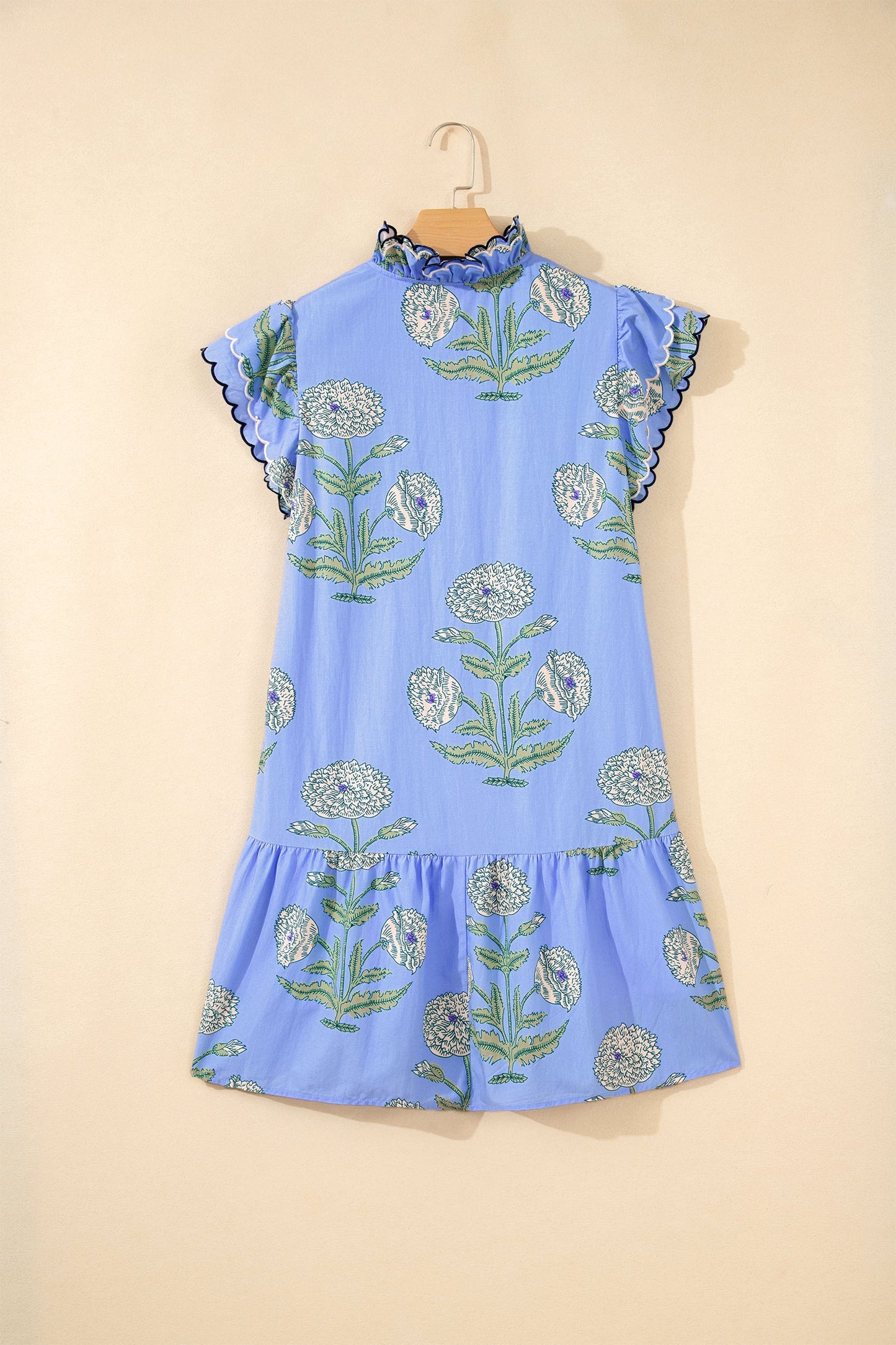 Bluebell Embroidered Flutter Mini Dress
