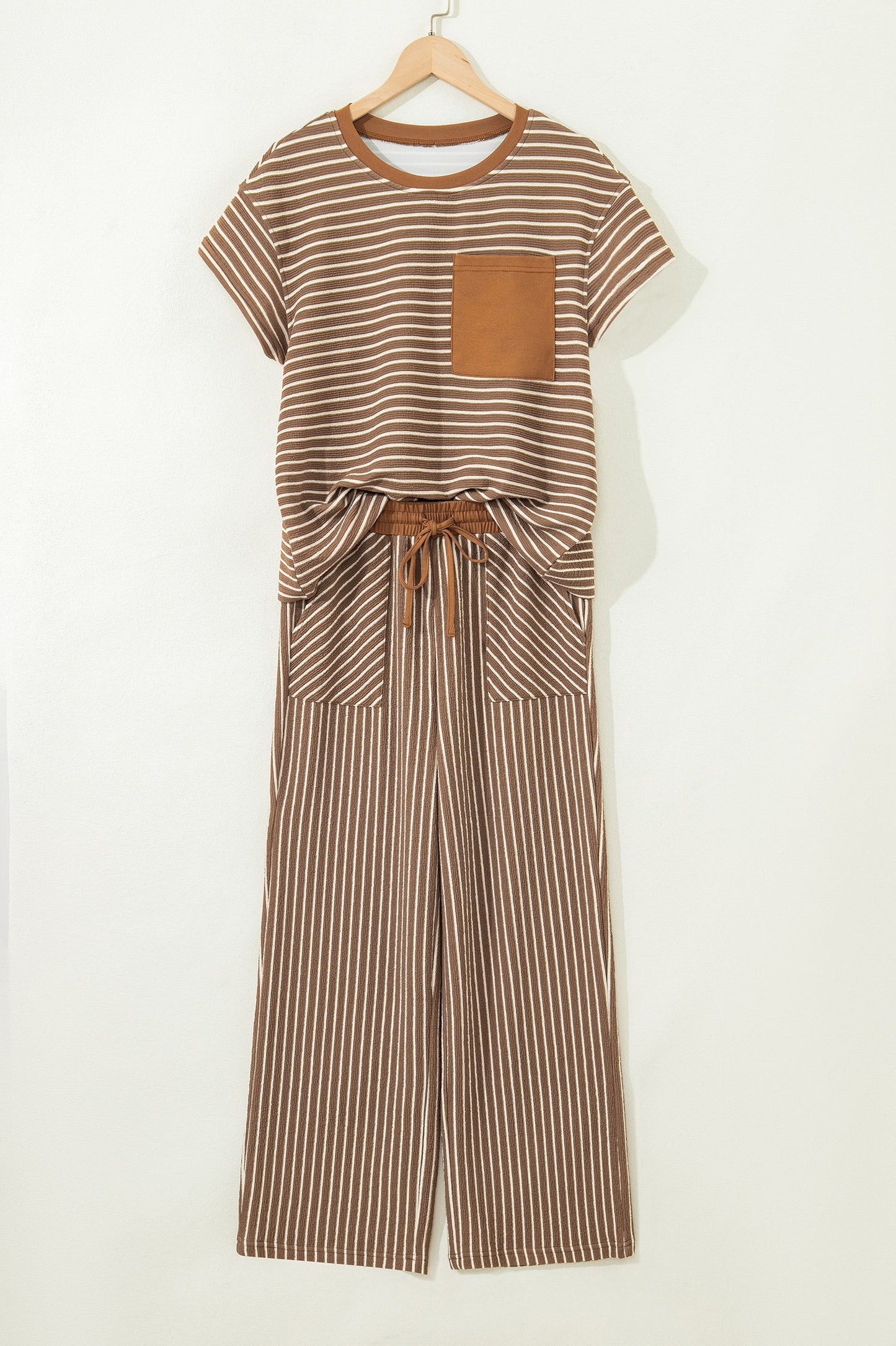Saddle Stripe Wide Leg Matching Set