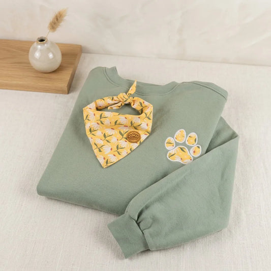 The Golden Pup Personalized Bandana & Dog Mom Sweatshirt Set