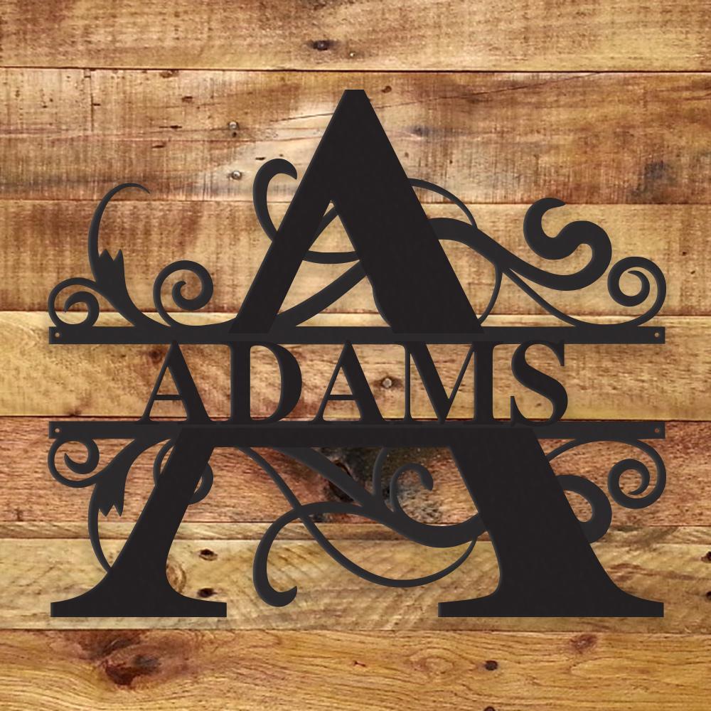 Custom Family Monogram Metal Sign | Personalized Ranch Decor