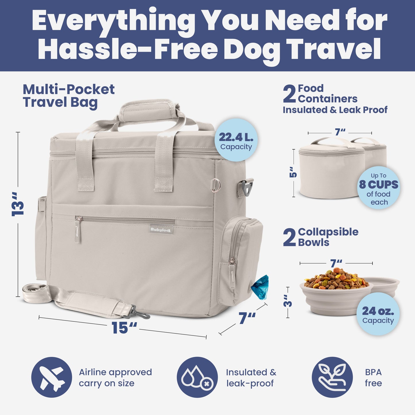 The Weekender Dog Travel Bag