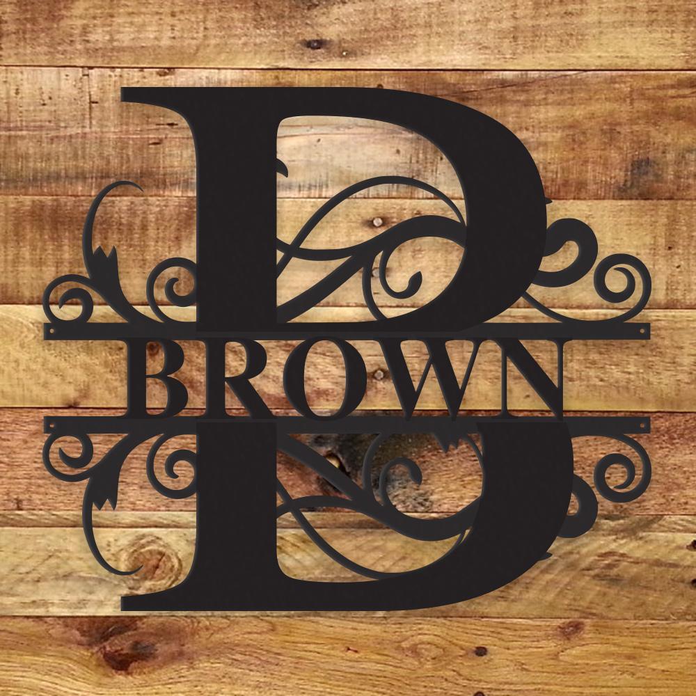 Custom Family Monogram Metal Sign | Personalized Ranch Decor