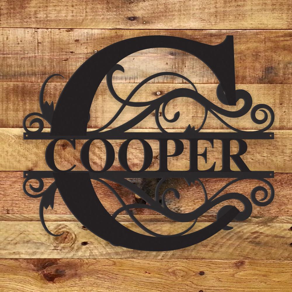 Custom Family Monogram Metal Sign | Personalized Ranch Decor
