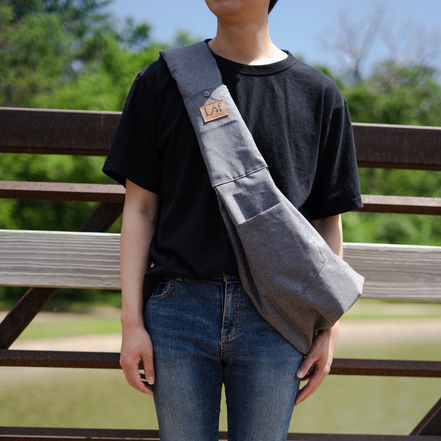 Hands-Free Ranch Dog Sling Carrier | Breathable Cotton Pet Travel Bag