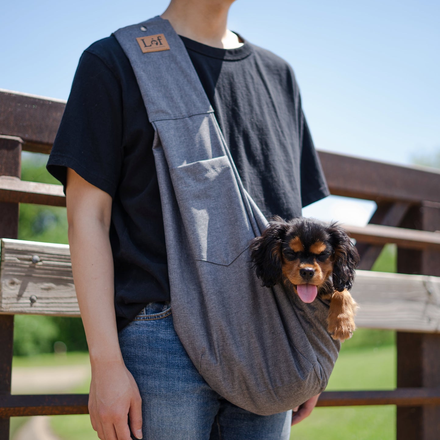 Hands-Free Ranch Dog Sling Carrier | Breathable Cotton Pet Travel Bag