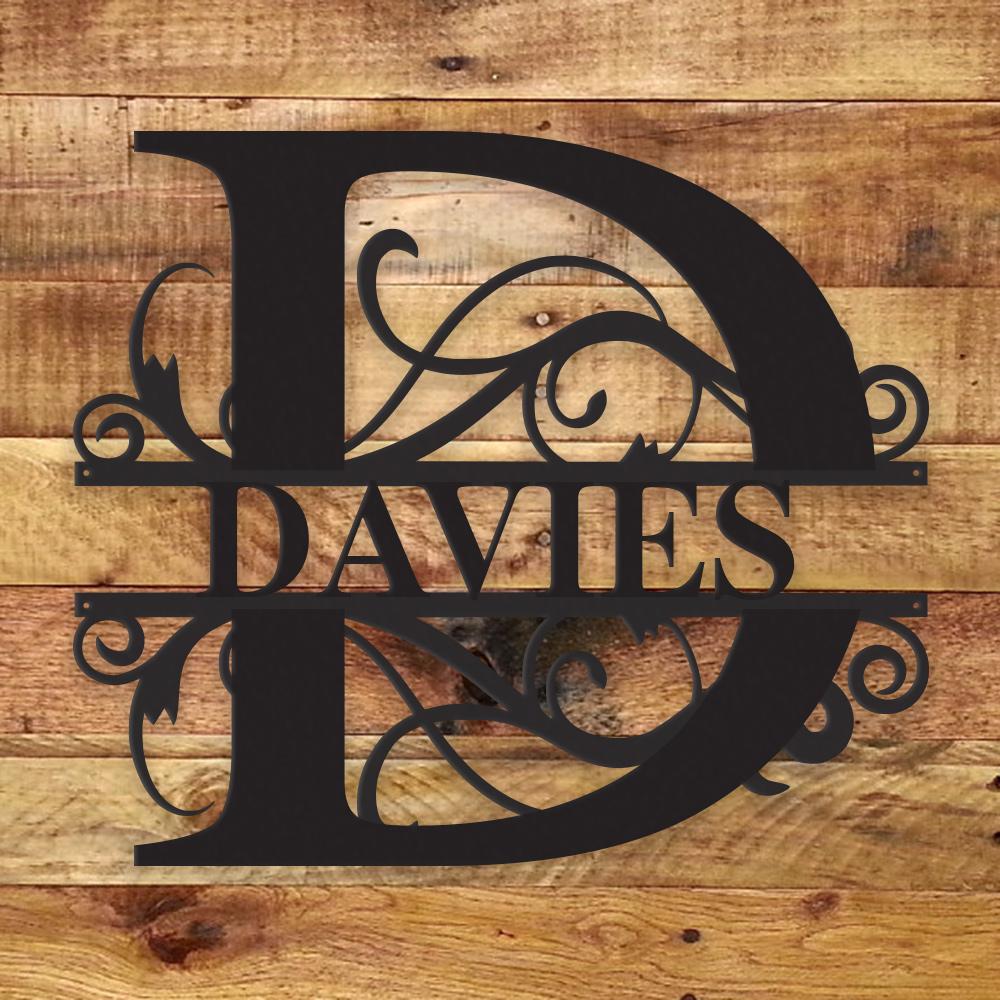 Custom Family Monogram Metal Sign | Personalized Ranch Decor