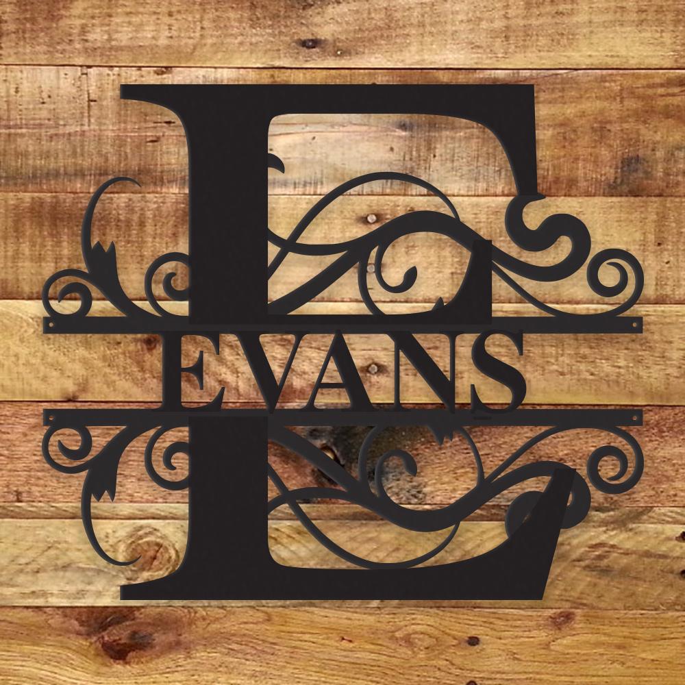 Custom Family Monogram Metal Sign | Personalized Ranch Decor