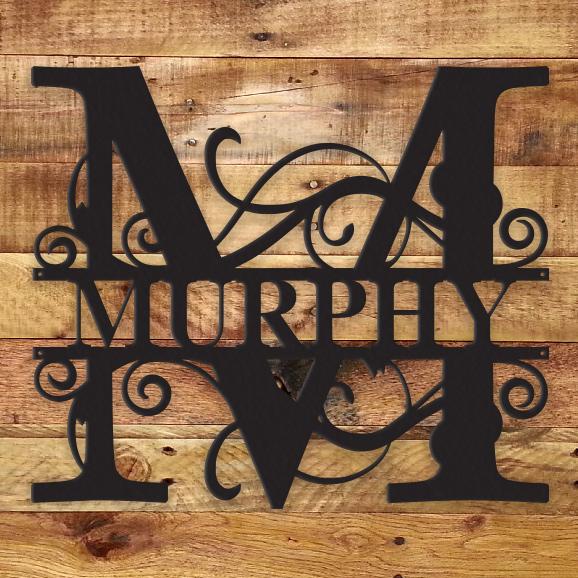 Custom Family Monogram Metal Sign | Personalized Ranch Decor