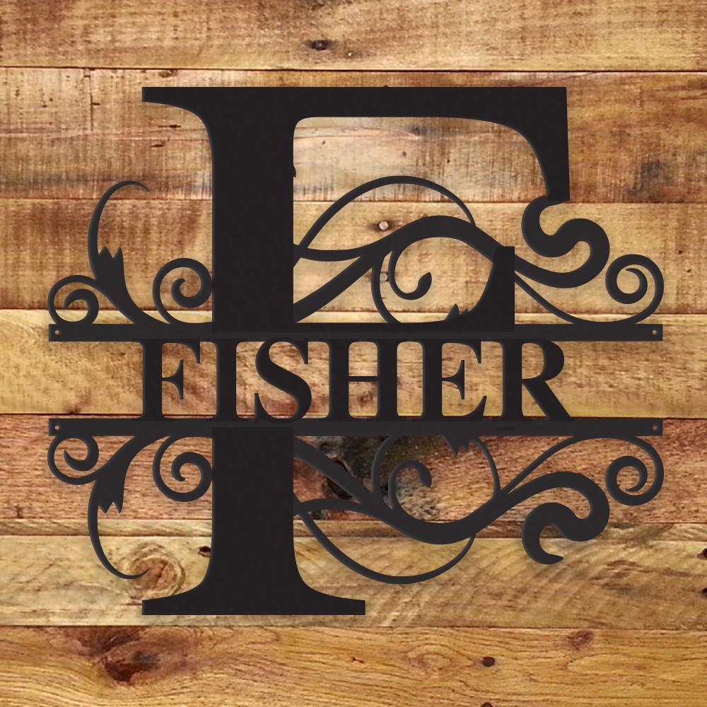 Custom Family Monogram Metal Sign | Personalized Ranch Decor